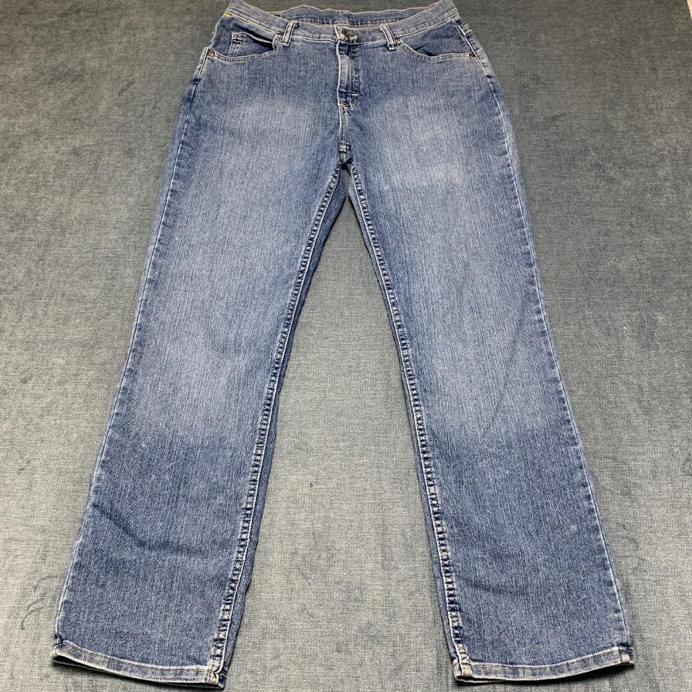 Lee Rider Jeans Womens 12M 32x31.5 Blue Denim Cotton Straight Leg Mid Rise